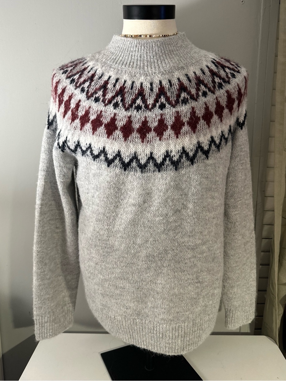 Banana Republic Wool Light Grey Turtleneck Sweater